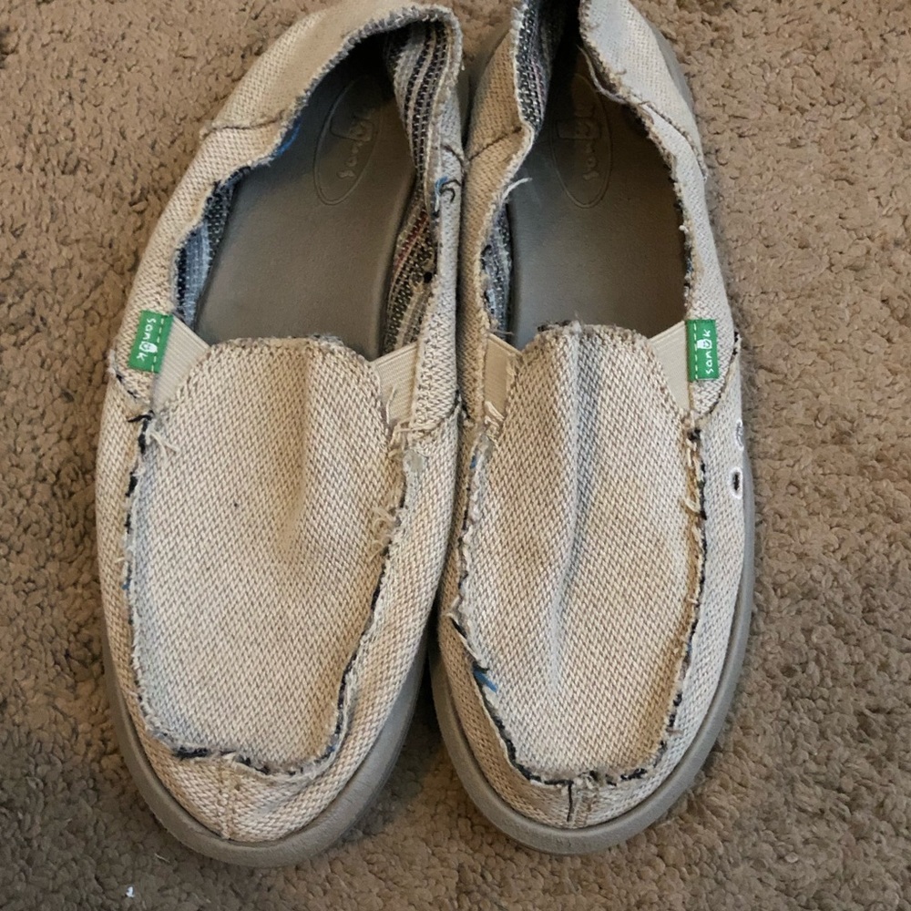 Sanuk hemp slip on sandal shoes